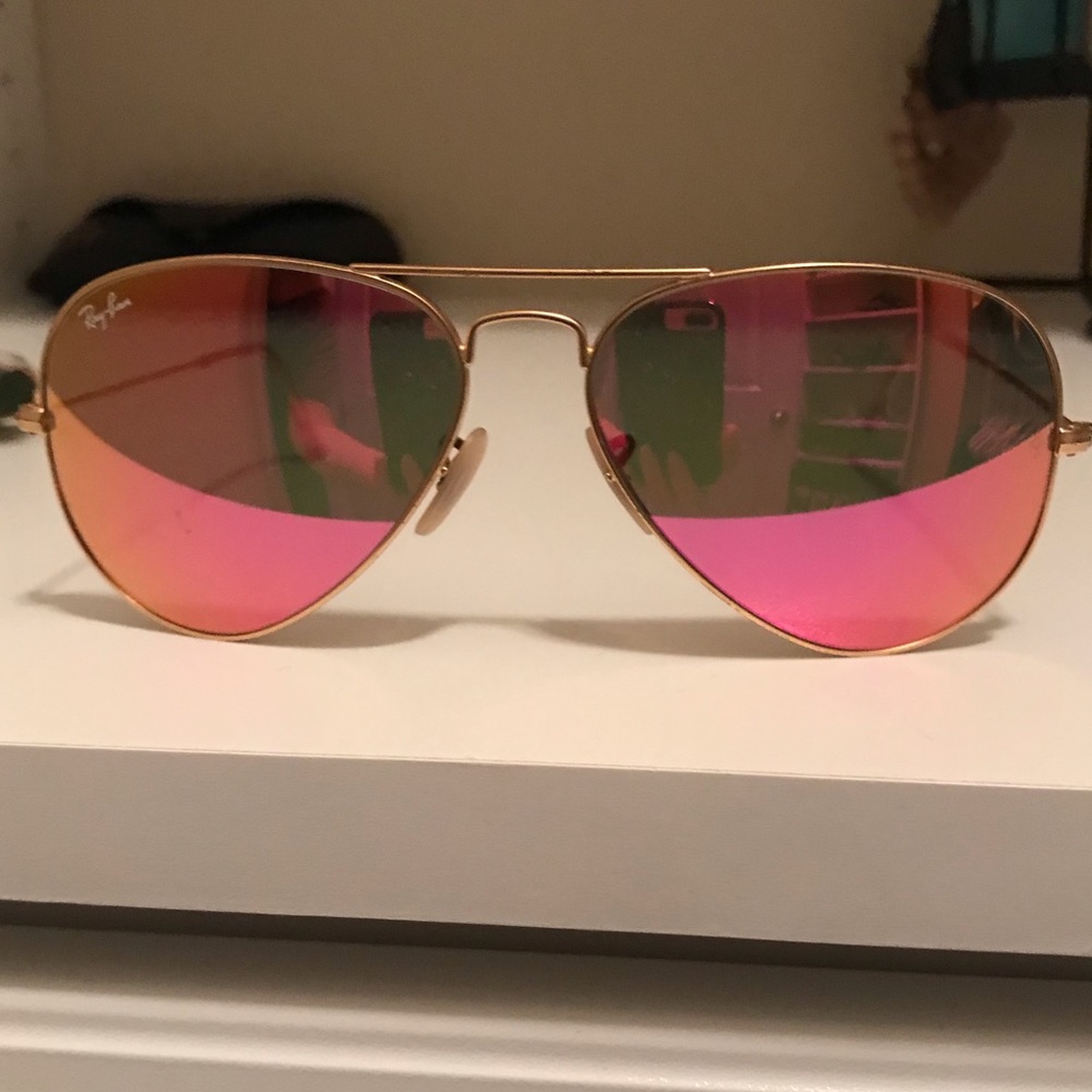 Pink Ray Ban Mirrored sunglasses